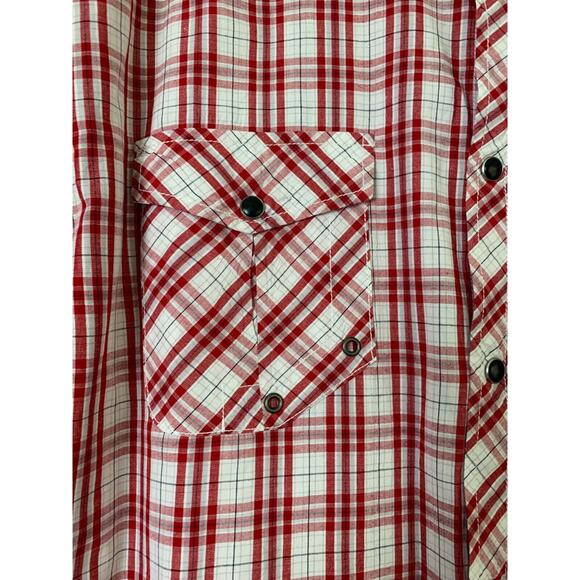 Urban Behavior Mens XXL Plaid Pearl Snap Slim Fit Long Sleeve Shirt Western - Picture 5 of 13